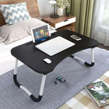 Imagem de Mesa Dobrável Portátil para Notebook Home Office Apoio Cama Sofá Portátil (Preto)