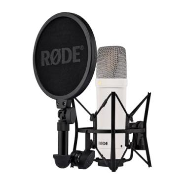 Imagem de RØDE NT1 Signature Series - Microfone Condensador de Diafragma Grande com Suporte de Choque, Filtro Pop e Cabo XLR para Produção Musical, Gravação Vocal, Streaming e Podcasts (Branco)