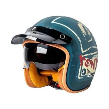 Imagem de Capacete De Motocicleta Unissex Três Quartos, Certificado Nacional 3C,