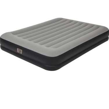 Imagem de Colchão Inflável Queen com Bomba Elétrica USB, Tecnologia Tritech, PVC e Poliéster, 203x152x36cm, Preto, Travesseiro Embutido, Suporta 300kg