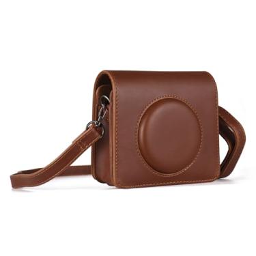 Imagem de Bolsa Portátil para Câmera Instantânea Estilo Retro de Couro PU Capa Transporte Substituta C300R Shot 3 com Cinto Ombro Ajustável Leve Água- Botão Magnético Acesso Rápido Design Versátil Removível