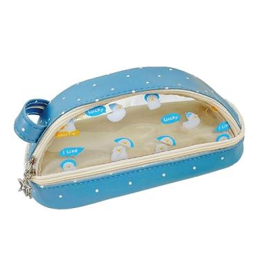 Imagem de Estojo de Lápis Grande Capacidade Camada Cute Kawaii Estético com Bolso Transparente Zíper para Meninas e Meninos da Esc