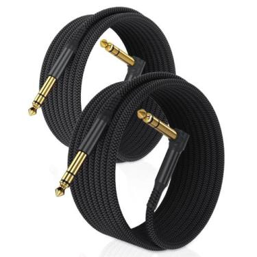 Imagem de Cabo de instrumento RUXELY 6,35 mm TRS 9 m, pacote com 2 unidades, âng