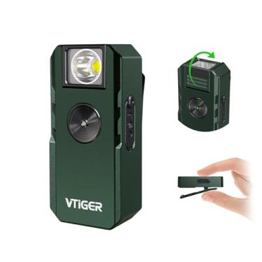 Imagem de VTIGER Lanterna C1 recarregável EDC, luz de encaixe, 1300 lúmens, potente mini clipe giratório portátil, multimodos, à prova d'água IPX6, luzes magnéticas de bolso pequenas para ciclismo, trabalho