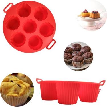 Imagem de Forma De Silicone Para Mini Bolo Cupcake Airfryer Microondas - Unyhome