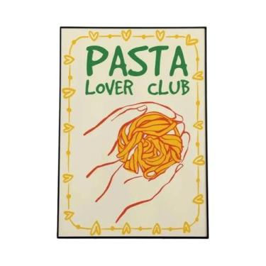 Imagem de Pôster De Arte De Parede Retro Italiano Com Pizza, Ramen, Vinho E Quei