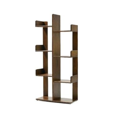 Imagem de Armário de arquivo de madeira maciça, moderno, minimalista, criativo, prateleira de armazenamento do chão ao teto, estante estreita para estudantes, sala de estar, quarto, prateleira de parede