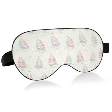 Imagem de Burbuja Máscara de dormir de barco para mulheres e homens, máscara de olhos refrescante para dormir lateral com blackout com alça elástica ajustável para viagens