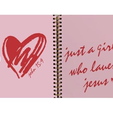 Imagem de Caderno cristão – Just a Girl Who Loves Jesus, presentes cristãos para mulheres, diário bíblico inspirador para anotações, estudo da Bíblia, oração e anotações da igreja, caderno espiral A5 (apenas