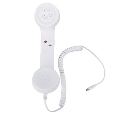 Imagem de Asixxsix Aparelho de Telefone retrô, Receptor de Telefone Celular Com Microfone e Alto-falante, Receptor de Clássico Vintage da Velha Escola para Telefones Celulares, (Branco)