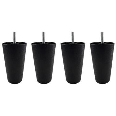 Imagem de Kit 4 pés Cônicos 11cm Para Cama Box - Preto - Kitsul