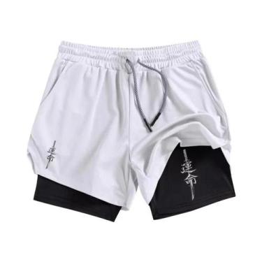 Imagem de Shorts Masculinos De Corrida De Secagem Rápida Com Bolso Para Celular 