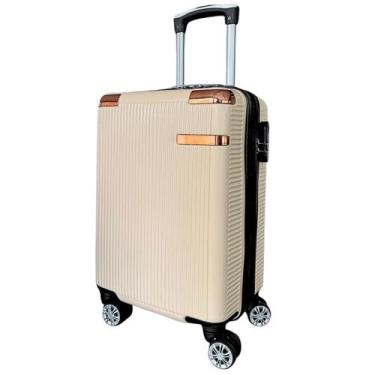 Imagem de Mala Bordo ABS Leve 8Kg Ideal para Viagem 360 Bege P - MALABEGETAMP, B