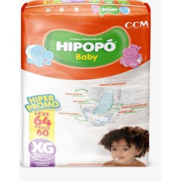 Imagem de Fralda infantil Hipopo Hiper 1 PacoteTamanho XG - 64 Unidades