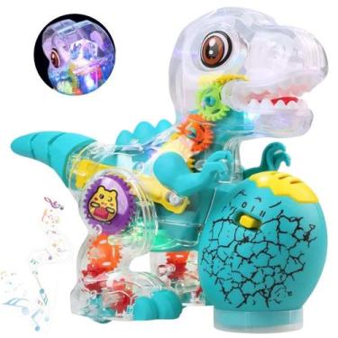 Imagem de Dinossauro Brinquedo Musical Infantil Transparente Com Luz - Rick Impo