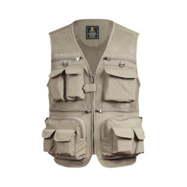Imagem de Colete De Pesca Em Malha Respirável Com Bolsos Com Zíper Para Atividad
