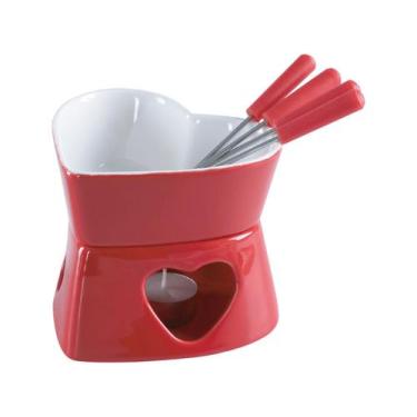 Imagem de Conjunto Fondue 7 Peças Herstal Vermelho Coração - Hauskraft
