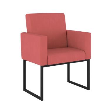 Imagem de Poltrona Decorativa Nina Para Sala E Escritório Suede Rosa Balaqui Decor