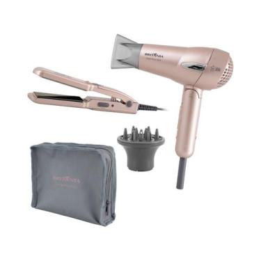 Imagem de Kit Secador e Chapinha Britânia Travel Rose Gold, Bivolt