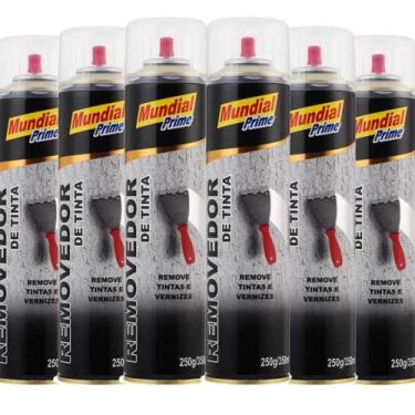 Imagem de Kit 6 Removedores de Tinta e Verniz Spray Mundial Prime 350ml - Mundia
