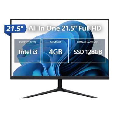 Imagem de Computador All In One 21.5 Full HD Intel i3 4GB SSD 128GB WiFi HDMI Lo