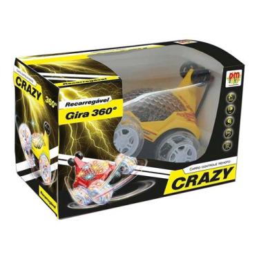 Imagem de Carro De Controle Remoto Crazy Recarregavel Amarelo - DmToys - Dm Toys