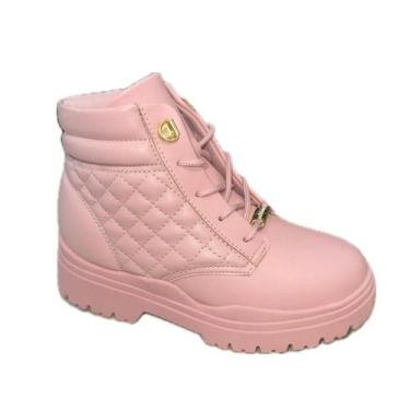 Imagem de Bota Coturno Infantil Molekinha Matelasse Menina, Rosa, 27, Meninas