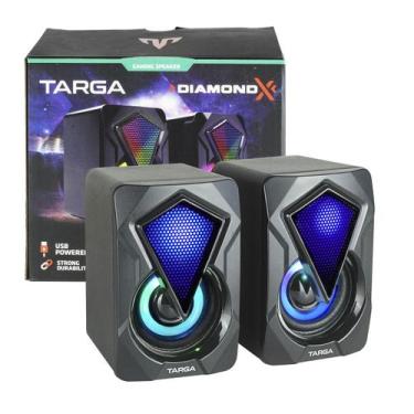 Imagem de 2 Caixas De Som Gamer RGB 8W Com USB E P2 Para Computador Diamond X Ta