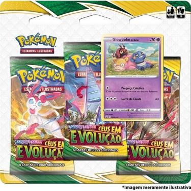 Imagem de Card Game Pokémon Tcg Céus Em Evolução 3 Pack Slowpoke Ee7