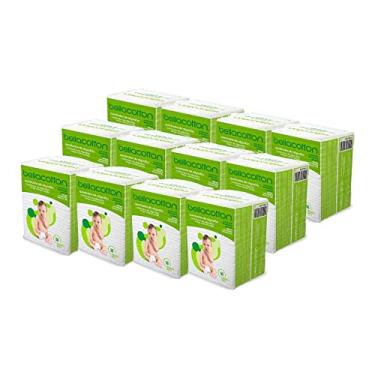 Imagem de Bellacotton Quadrado de algodão seco grande Baby 9 x 10 cm, branco, 50 unidades (pacote com 12)