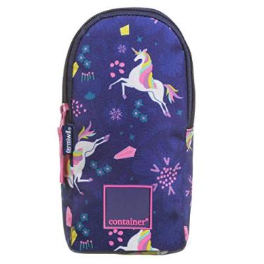Imagem de Estojo Soft College (Elástico para Caderno) Container Fun Unicórnio, Dermiwil, 37803, Azul Estampado
