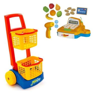 Imagem de Caixa Registradora De Brinquedo Infantil+ Carrinho De Compra - Usual B