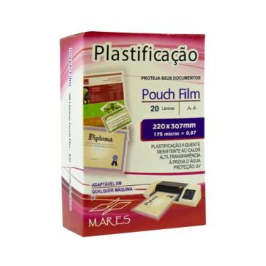 Imagem de Polaseal A4 220x307-20 Folhas - Plástico para Plastificação Pouch Film 0,07mm-MARES
