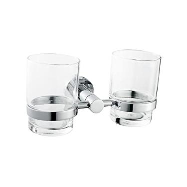 Imagem de Acessórios de banheiro Prateleira de toalha polida de aço inoxidável Suporte de papel higiênico Suporte de sabonete Toalheiro Suporte de escova de dentes Gancho de roupão, suporte de copo duplo