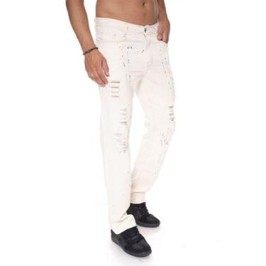 Imagem de Calça Jeans Slim Confort Masculina Respingos 9002 - Almac