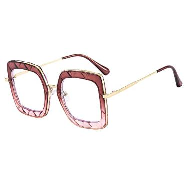 Imagem de Óculos vintage feminino masculino anti azul claro quadrado óculos transparente armação de óculos lente transparente armação de óculos, 5, tamanho único