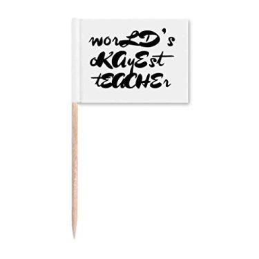 Imagem de World's Okoyest Professor Aluno Citação Palito de Dente Marcador Topper Decoração de Festa