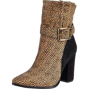 Imagem de Cecelia New York Erika Block Heeled Boots Mini Cheetah Leopard Suede Booties (7.5, Mini Cheetah)