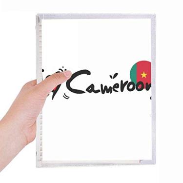 Imagem de Caderno com ilustração de coração I Love Cameroon Word Flag Love Leaf Diary recarregável