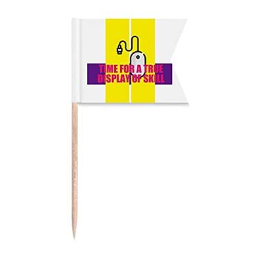 Imagem de Tempo para uma verdadeira exibição de habilidades, marcações de rotulagem de palitos de dentes, para festas, bolos, comidas de queijo