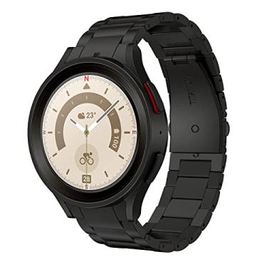 Imagem de LDFAS Pulseira de relógio de titânio de 20 mm compatível com Samsung Galaxy Watch 7/6 Classic de 47 mm e 43 mm/5 Pro de 45 mm, sem lacunas compatível com Samsung Galaxy Watch 6/5/4 de 40 mm/44 mm,