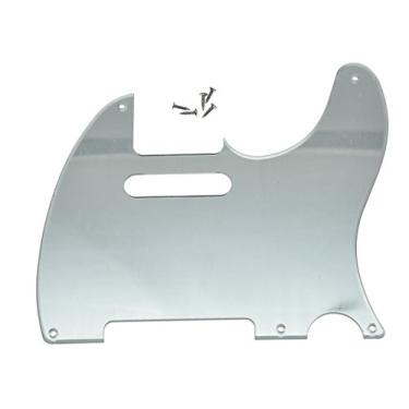 Imagem de KAISH American Vintage 5 Hole Tele Pickguard TL Guitar Pick Guard Placa de Arranhar para Tele/Telecaster Espelho Prateado 1 Camada