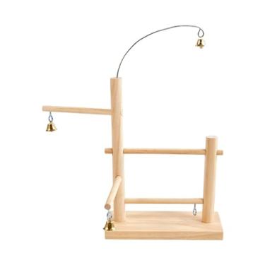 Imagem de Gralara Suporte de plataforma de poleiro de pássaro, poleiro de madeira plataforma de pássaro suporte de papagaio playground gaiola acessórios para pequenos