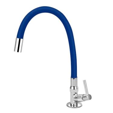 Imagem de Torneira Para Cozinha De Mesa Tubo Gourmet Colorido 1/4v. Cor:Azul