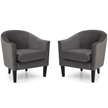 Imagem de Conjunto 2 Poltronas de Aproximação Herval Ciz, Veludo Grafite
