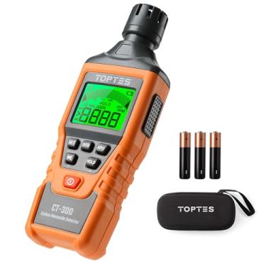 Imagem de TOPTES Detector portátil de monóxido de carbono CT-300, detector de CO com alarme sonoro e visual, 0-5000PPM, alarme de CO, tela LCD retroiluminada, para casa, carro, acampamento e viagens - laranja