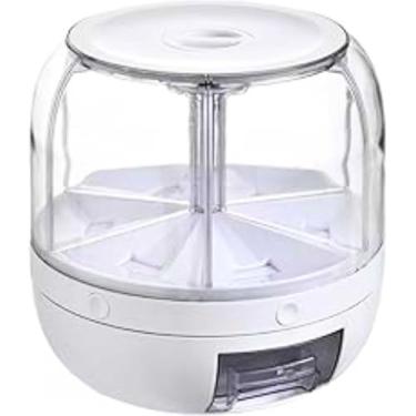 Imagem de Dispenser De Alimentos Giratório Com 6 Divisões Rotativo De 360 Graus Recipiente de Armazenamento Armazenamento de Grãos