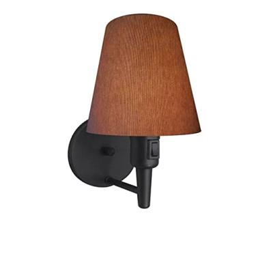 Imagem de Arandela com Inter Liga e Cúpula Tecido, Vivare Iluminação, Arandela Parede2013 PRLP, Preto, Pequeno