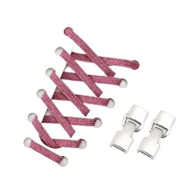 Imagem de Elastic Shoelaces Sneakers Mix And Match Colors No Tie Shoe Laces Children Adult Wide Fast Shoelaces(Pink)