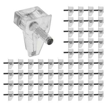 Imagem de Suporte de prateleira Peg MEETOOT 60 peças de plástico transparente de 1/20.3 cm Suportes de prateleira com pinos de aço para armário de cozinha